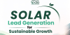 Solar Lead Generation for Sustainable Growth banner by Able To Do featuring SEO, local SEO, PPC advertising, website optimization, and digital marketing strategies to help solar companies generate qualified leads.
